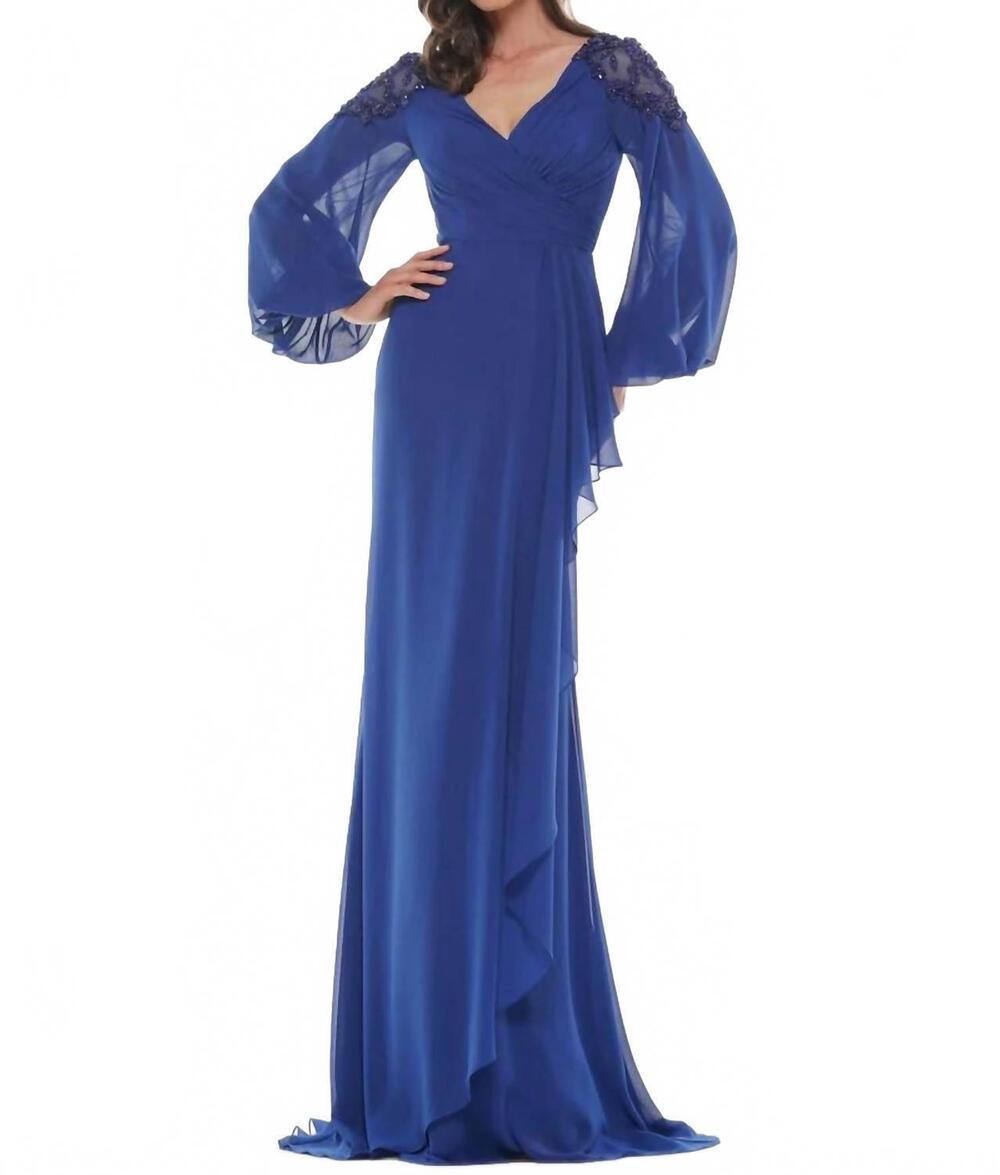 NEW MARSONI BY COLORS mother of the bride long dress in indigo